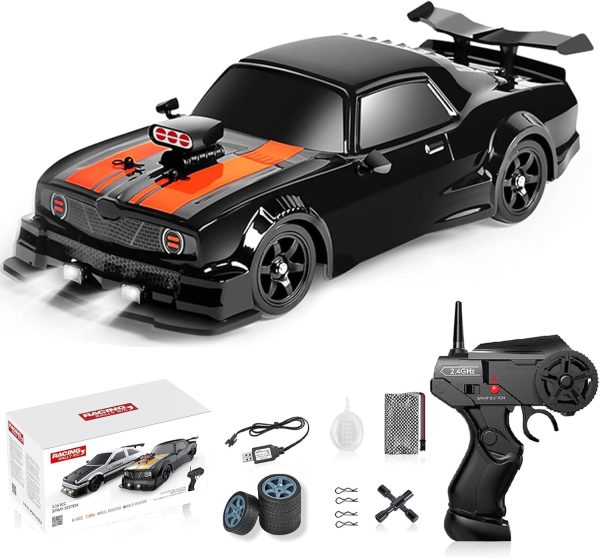 GoolRC Remote Control Drift Car, 1:16 Scale Fast and Furious Cars 18KM/H High Speed RC Cars 2.4GHz 4WD Remote Control Race Car LED Lights Spray Rubber Tire for Adults Boys Girls Kids Gift - Image 2