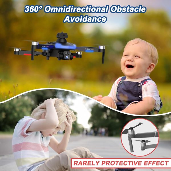 Drone with Camera for Kids, 1080P HD FPV Foldable Drones for Beginners, Brushless Motor Drone with Carrying Case, Long Flight Time, One Key Take Off/Land, Altitude Hold, 360° Flip, Obstacle Avoidance - Image 6