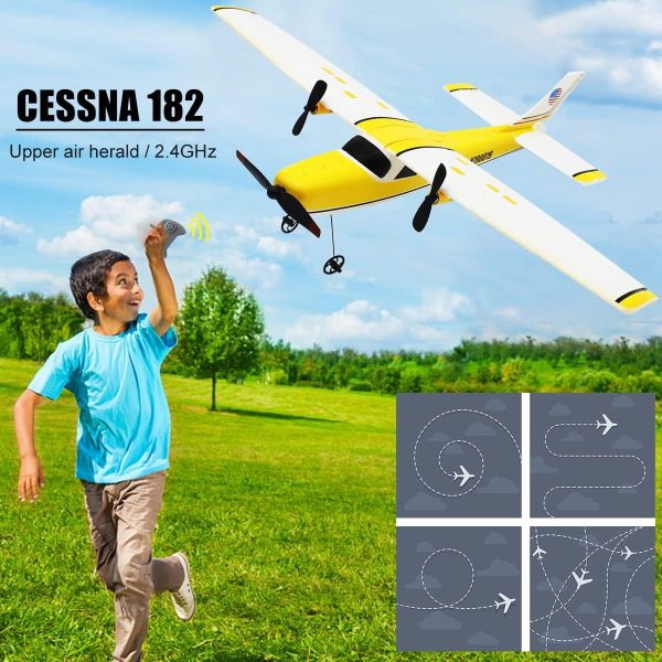 fisca RC Plane Remote Control Cessna 182 Airplane, 2.4Ghz 2CH Foam Drone Ready to Fly Aircraft Toy for Kids and Adults - Image 4