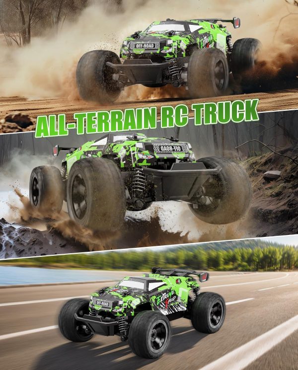 Remote Control Car for Boys 4-7, 2.4Ghz RC Monster Trucks for Boys Age 4-7 & 8-12, 1/18 20 KM/H Off-Road Remote Control Truck Toys W/ 2 Rechargeable Batteries for 40 Min Play, for Boy Girls - Image 3