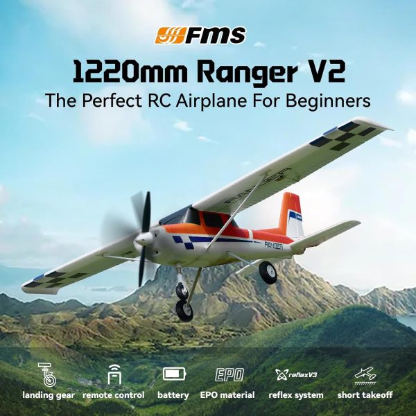 Fms Rc Planes for Beginner 1220mm Ranger Reflex V3 Red Remote Control Airplane Hobby Rc Airplanes for Adults RTF (Include Control, Battery,Charger,) - Image 4