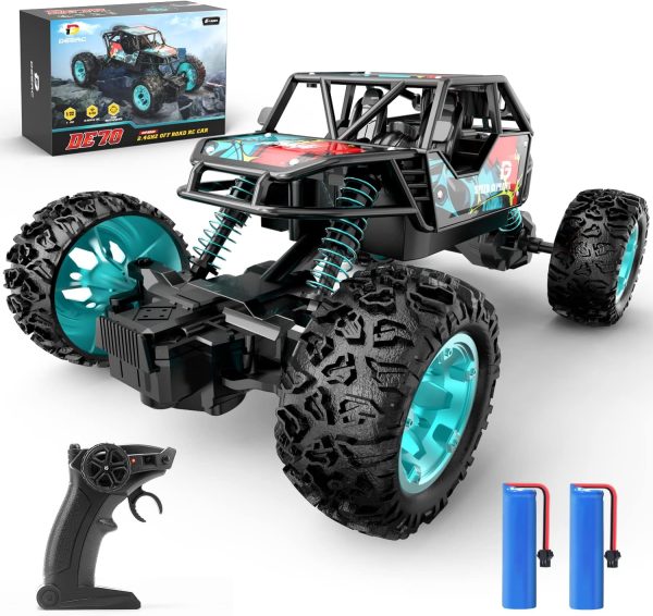 DEERC DE70 Remote Control Truck W/Metal Shell, 60+ Mins, 2.4G, 1:22 RC Cars Crawler for Boys, Monster Trucks, Toy Vehicle Car Gift for Kids Adults Girls - Image 2