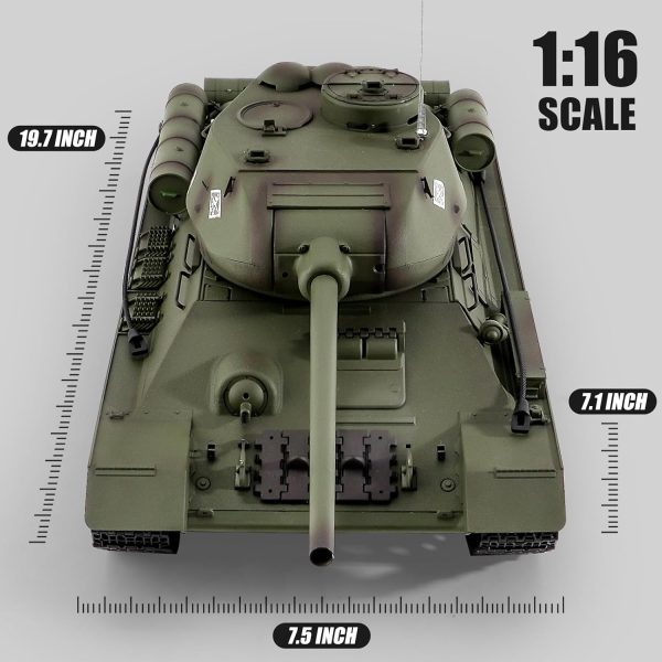 RC Tanks Henglong Russian T-34/85 Medium Tank, 1: 16 2.4ghz Tank Model That Shoots, Remote Control Tank Vehicles with Sound & Light for Ages 14+ - Image 6