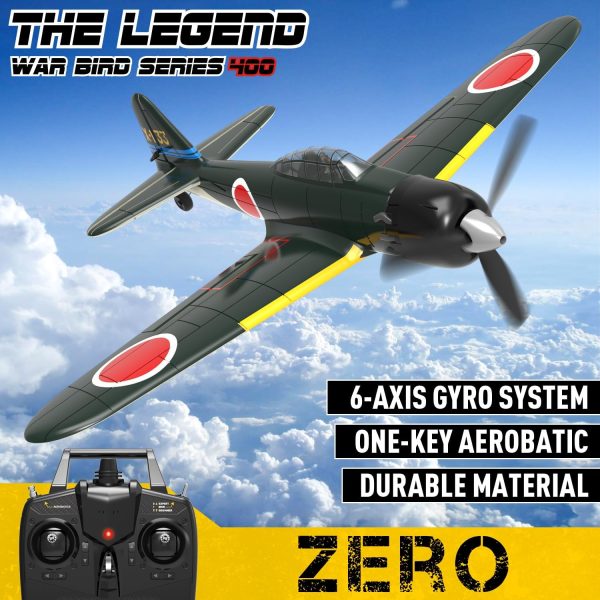 RC Airplane 4 Channel Romote Control Airplane Ready to Fly Zero Fighter 2.4Ghz RC Plane for Beginners,Kid,Adults with 6-Axis Gyro Stabilizer& One Key Aerobatic - Image 3