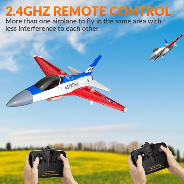 VOLANTEXRC RC Plane F-16 Fighting Falcon - 2.4Ghz 2CH Remote Control Airplane Jet Fighter Ready to Fly with Cool Lights, for Beginners, Boys and Girls (762-4) - Image 4