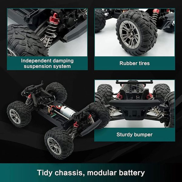 RC Cars, 1:16 Scale Remote Control Car High Speed 4WD Electric Vehicle with 2 Rechargeable Modular Battery, 4X4 Waterproof Off-Road Truck for Adults Boys Girls Kids - Image 3