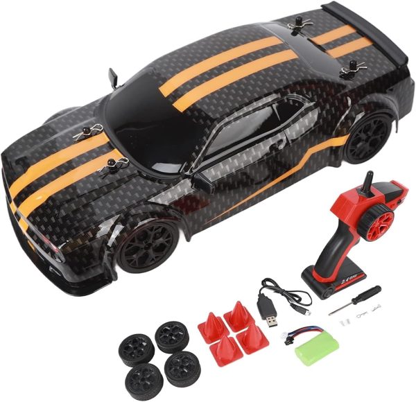 RC Drift Car 1/14 Scale RC Car RTR Remote Control Race Cars Drifting Toy for Boys Kids 4WD 30KM/H RC Vehicle with LED Lights Drift Tires + Racing Tires - Image 8