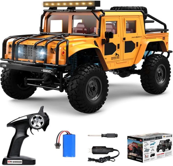 fisca RC Truck 1/12 RC Rock Crawler 4x4, 2.4GHz 4WD Remote Control Crawler Vehicle Off-Road Pick-up Truck RTR, Full Scale 4x4 Offroad Crawler Remote Control Truck for Adults Kids - Image 2