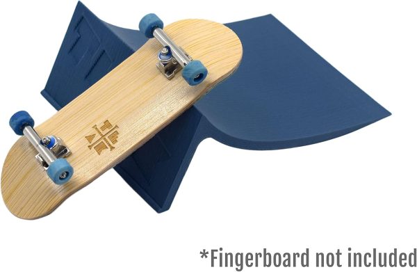 Teak Tuning Fingerboard Poly Launch Kicker Ramp - 4.5" Long, 3" Wide, 1.5" Tall - Fingerboard Obstacle in Blue Steel Colorway - Image 7