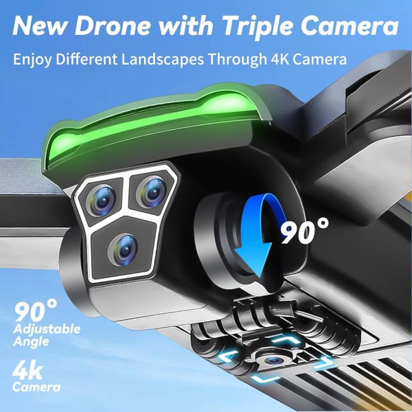 GPS Drone with 4K Camera for Adults, S166 Drone Under 249g 5GHz Transmission 3 Batteries, 90° Adjustable Lens, Auto Return, Follow Me, Brushless Motor Drones for Adults and Beginners - Image 5