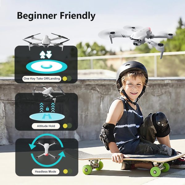 DRONEEYE F10 Foldable Drone with Camera for Adults,1080P HD FPV Live Video, Altitude Hold，Headless Mode,3D Flips, Trajectory Flight, App Control,One Key Start, RC Quadcopter for kids with 2 Batteries - Image 4