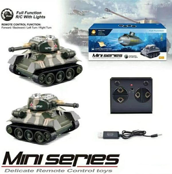 Mini WWII Gray German Tiger RC Tank Toy 1/72 Scale Model Electronic Radio Remote Control Vehicle Tank - Image 7