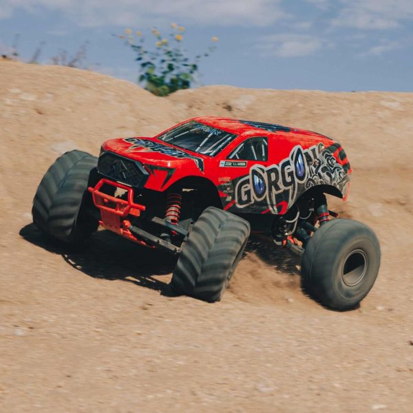 ARRMA RC Truck Gorgon 2 Wheel Drive MT 1/10 RTR (Ready-to-Run Battery and Charger Included) Smart 3300 7C S120 USB Red ARA3230ST2 - Image 9