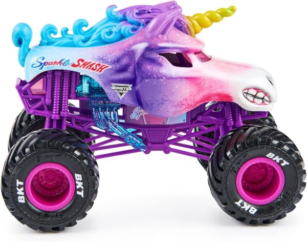 Monster Jam, Official Sparkle Smash Monster Truck, Collector Die-Cast Vehicle, 1:24 Scale - Image 4