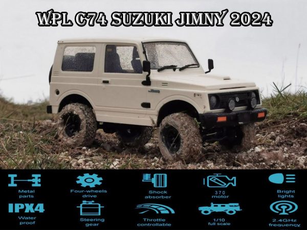 WPL C74 Jimny RC Rock Crawler RC Truck 4x4 RC Crawler Off Road Remote Control Truck with Counter Rotating Gearbox, 370 Motor Proportional Throttle Steering, Leaf Spring Chassis Hobby Grade - Image 4