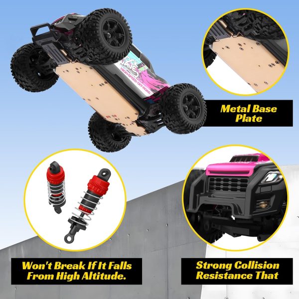 Powerextra RC Cars for Adults, 1:16 Scales High Speed 40+ KM/H Remote Control Truck, 4WD Hobby Electric Off Road Monster Trucks with LED Light, 2 Batteries, 50+ Mins Play Car for Boys & Girls - Image 6