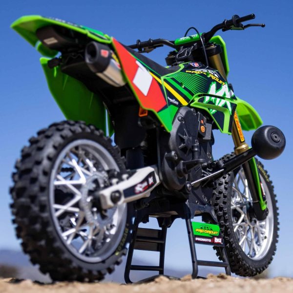 Losi RC Motorcycle Promoto-MX 1/4 Motorcycle Ready-to-Run Combo Includes Battery and Charger Pro Circuit LOS06002 Green - Image 9