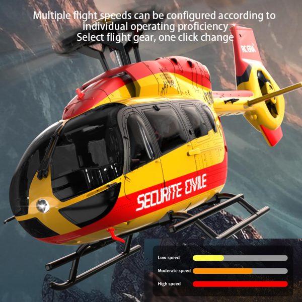 H145 C190 Remote Control Helicopter Aircraft for Adults Beginners 2-Battery 6CH RC Heli Single Rotor No Ailerons Maintain Altitude Hover/Optical Flow Positioning RTF 335MM (Yellow) - Image 3