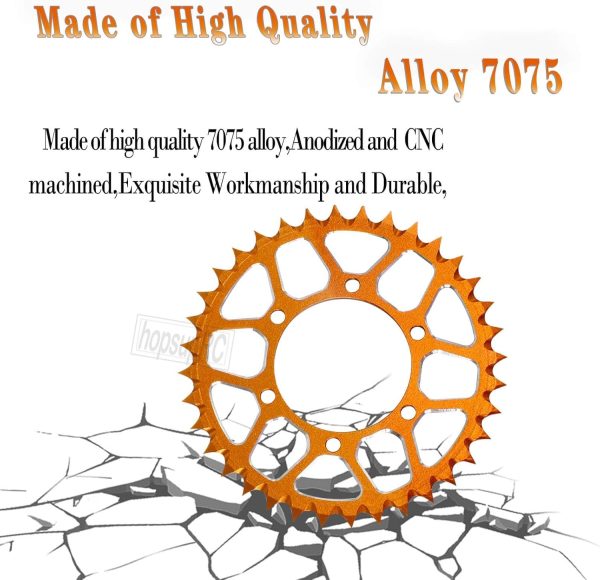 Aluminum 7075 Hub Chain Sprocket Upgrades Part for Losi 1/4 Promoto MX Motorcycle Dirt Bike RTR FXR (LOS06000) (LOS06002) 7075 Alloy Hub Chain Sprocket Hops Up,Orange - Image 6