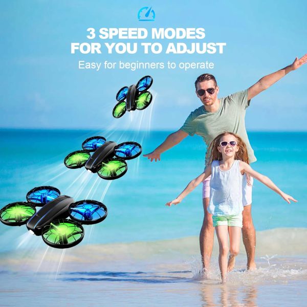 RC Drone for Kids and Beginner, Small RC Quadcopter with Lights and 3D Flip, Altitude Hold, Headless Mode, Propeller Full Protect, Easy to Fly Toys Drone for Kids Boys and Girls Gift (2 Batteries) - Image 7