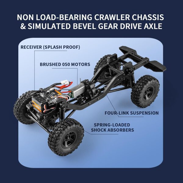 1/18 Thunder Storm RC Crawler, 4X4 Off Road RC Rock Crawler,Waterproof All Terrain RC Cars with 2S 380mah Battery, Charger for Adults, RTR (Blue) - Image 5