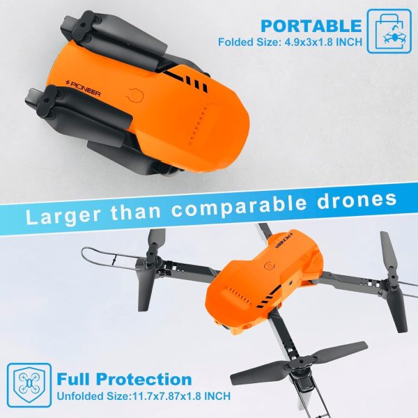 Drones for Kids and Adults - Drone with camera 1080P HD, FPV Foldable Drone with Carrying Case, 2 Batteries, 90° Adjustable Lens, One Key Take Off/Land, Altitude Hold, 360° Flip, Toys Gifts - Image 8