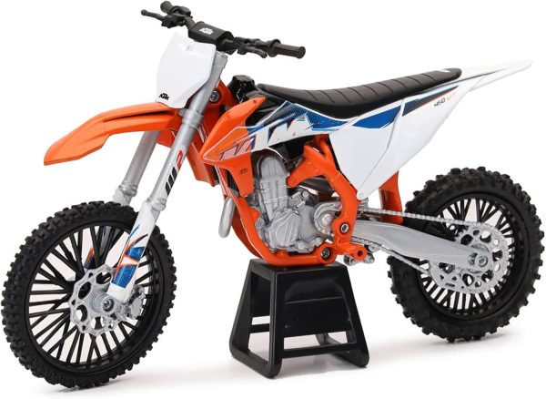 450 SX-F Dirt Bike Motorcycle Orange and White 1/12 Diecast Motorcycle Model by New Ray 58343 - Image 3