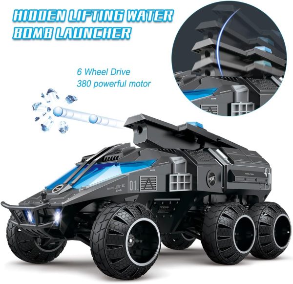 Mostop Remote Control Car, 1200pcs Water Shots RC Crawler 6WD Hobby RC Cars for Kids Boys, 1/12 Scale Off-Road Rock Crawler RC Car Space Vehicle Toy Gift with Speed & Steering Control Car - Image 3