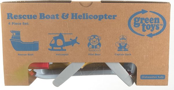 Green Toys Rescue Boat with Helicopter Red, 1 EA - Image 14