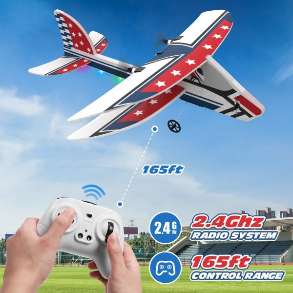 DEERC RC Plane, 2.4GHZ Remote Control Airplane W/ 3 Batteries & 6-axis Gyro Stabilizer, 2CH RTF RC Glider Toy for Beginners Kids Boys Girls Adults - Image 7