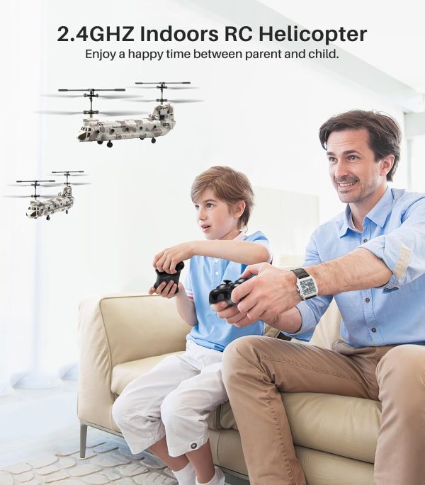 SYMA Remote Control Helicopter with 4*Spare Blades, 1* USB Cable, 1*Screwdriver, 2.4GHz RC Army Helicopter Ideal Gift for Kids Beginners - Image 6