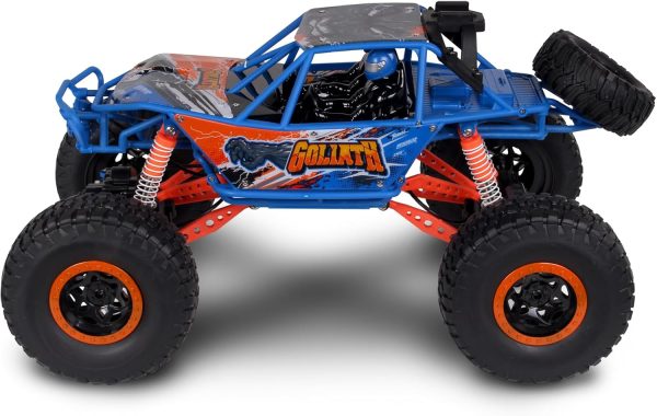 NKOK Mean Machines 1:10 2.4GHz RC 4x4 Xtreme RC Goliath, Off-Road Truck, RTR, Designed for Rough Terrain Climbing, Pistol Grip Full Function Controller, Powerful Motor, Action Camera Mount - Image 6