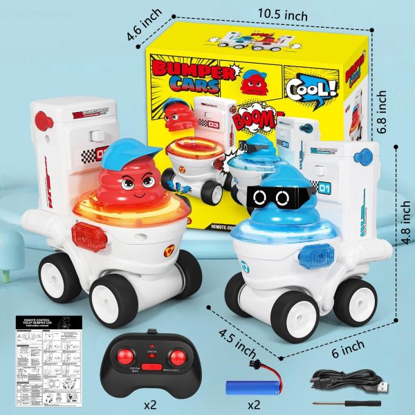 Remote Control Car Toys Set of 2 for Kids Rechargeable RC Car Ejecting Bumper Car with LED Light & Music Effects RC Vehicle Birthday for Kids Age 3 4 5 6 7 8+ Family Interaction - Image 7