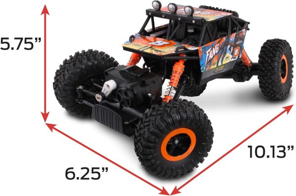 NKOK Mean Machine 1/16 R/C Rock Crawler Series [2.4GHz] Rock Crawler Fang, Innovative Suspension System, Powerful Motor, Grippy Tires, 150-foot Range, Pistol Grip Controller, Real time 4x4 - Image 5