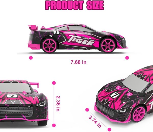 Kids RC Drifting Car,1:24 Scale 2.4Ghz High Speed Remote Control Racing Car,2024 Toys Gifts for 6 7 8 9 10 11 12 Year Old Boys Girls,Children Cool Christmas Birthday Gifts Presents with Lights - Image 7