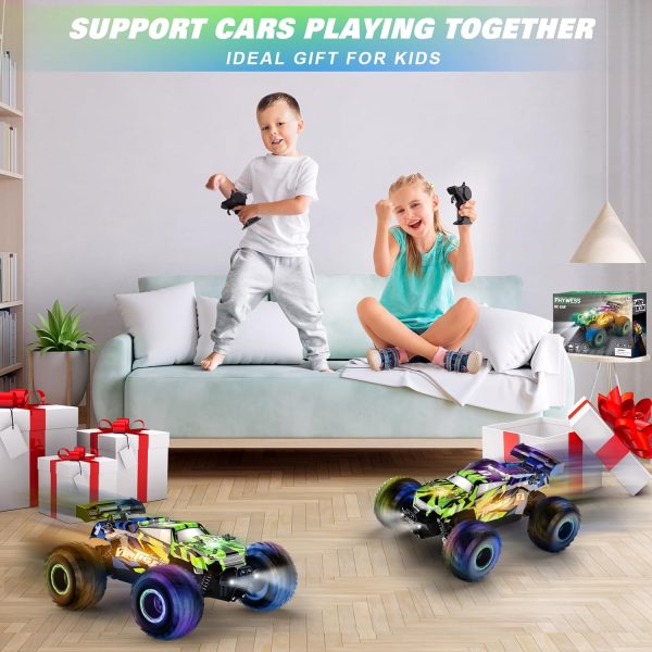 Remote Control Car, RC Cars Kids Toys for Boys 5-7, 2.4Ghz RC Truck Toys for Girls, Off Road Monster Truck Toys with Headlights & Car Body Lights, 20 KM/H RC Crawler Toy Cars Gifts for Kids - Image 5