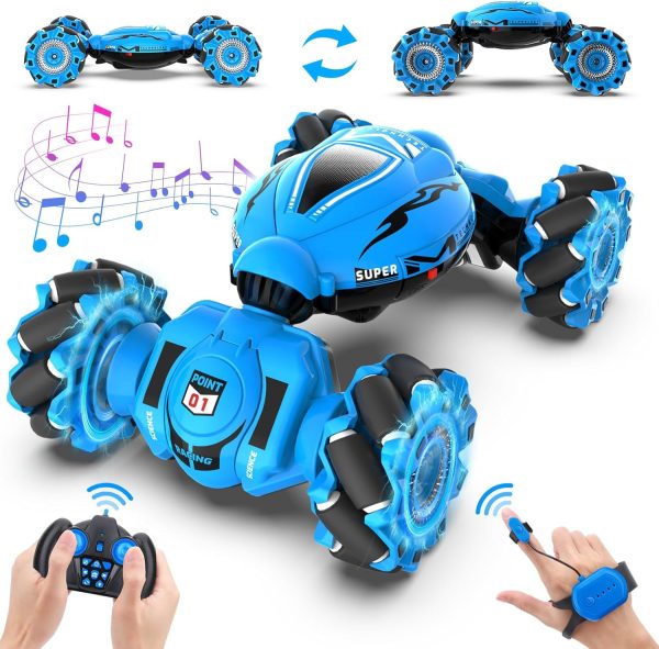 Dysaim Gesture RC Car, Gesture Sensing RC Stunt Car Toys for Kids 6-12 yr, 2.4GHz 4WD Hand Remote Control Cars with Lights Music, Off-Road 360° Rotation RC Drift Car Birthday Toy Gifts - Image 2