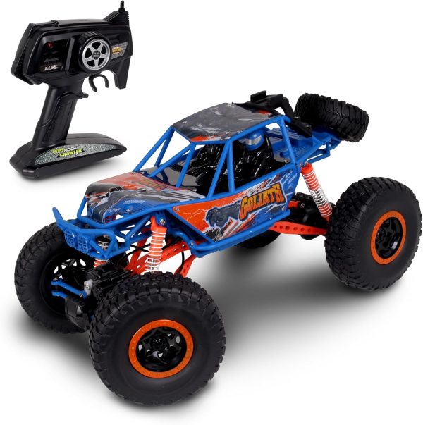 NKOK Mean Machines 1:10 2.4GHz RC 4x4 Xtreme RC Goliath, Off-Road Truck, RTR, Designed for Rough Terrain Climbing, Pistol Grip Full Function Controller, Powerful Motor, Action Camera Mount - Image 2