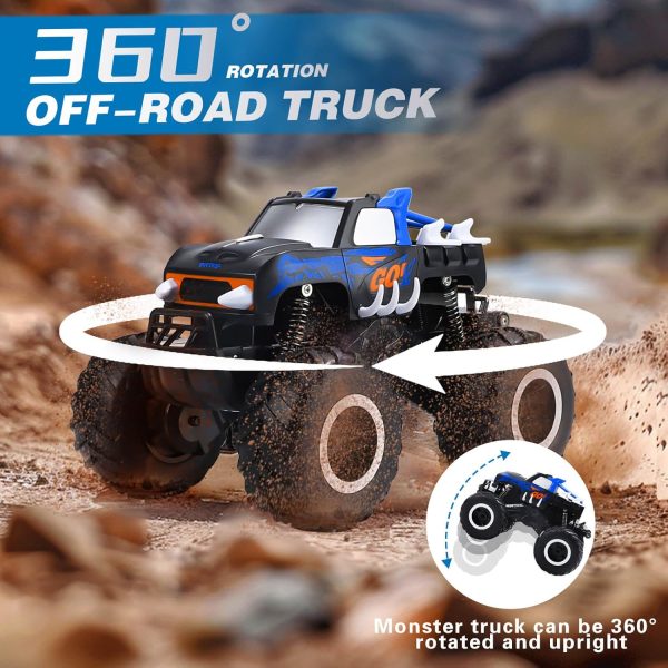 PIKARO Remote Control Car 1:16 All Terrain Off-Road RC Car 2.4Ghz 4WD Waterproof Remote Control Monster Truck 360° Rotating Amphibious RC Truck Kids Pool Toys Gifts for Boys Girls Ages 4-8-12 - Image 5