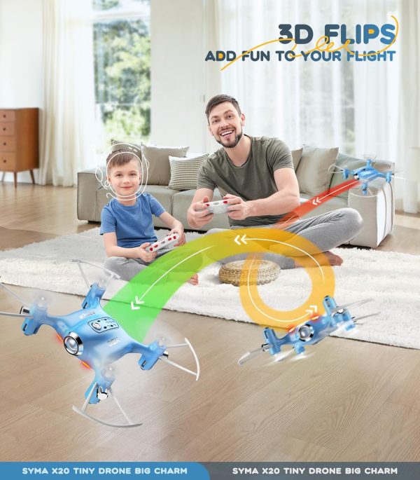 SYMA Drone for Kids,Easy Pocket RC Quadcopter with Altitude Hold, 3D Flips, Speed Switch Modes, Headless Mode, Protection Guards Helicopter Gift for Boys Girls - Image 6