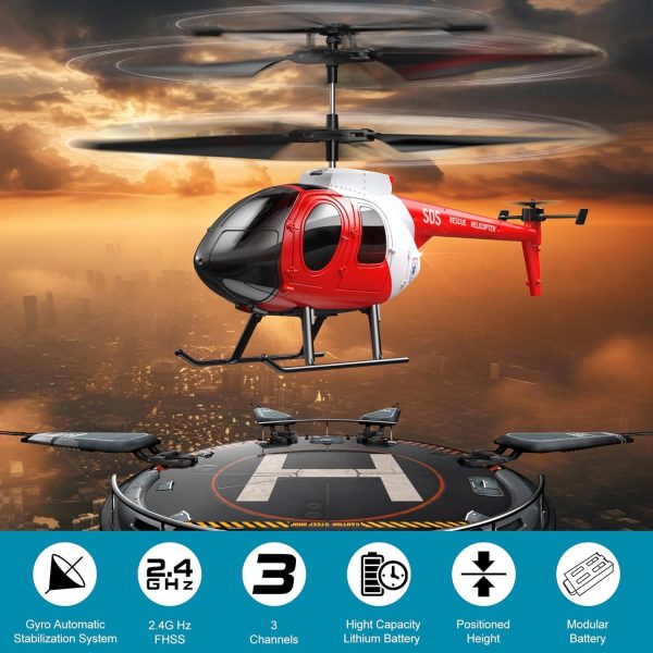 RC Helicopter, 2.4Ghz 3 Channels Remote Control Helicopter for Kids Boys Girl Children - Image 6