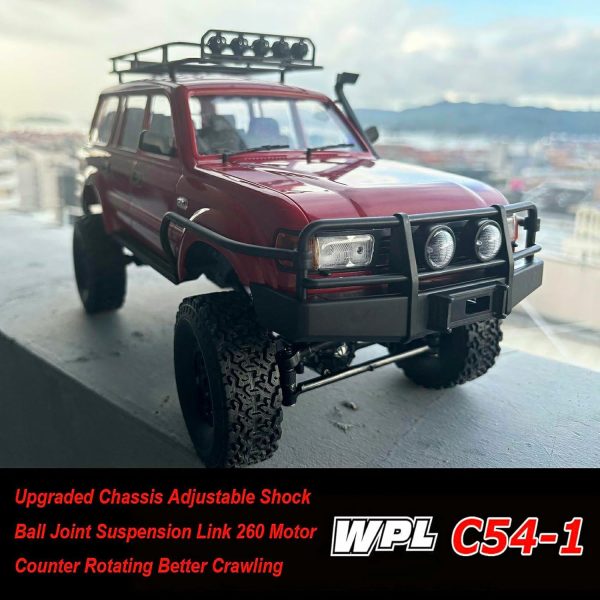 RC Crawler WPL C54-1 RC Truck 1/16 RC Rock Crawler 4x4 Remote Control Truck Off Road All Terrain RTR Proportional 260 Motor Upgraded Chassis and Gearbox Hobby RC Gift for Adults 2 Batteries - Image 4