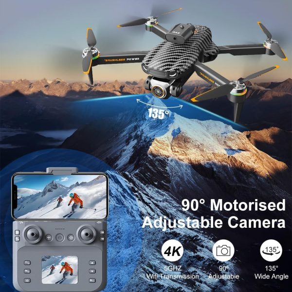 Drones with 4k Camera Ultra-wide,Real-time Vision Screen Handle,Foldable WiFi FPV Drone kit, RC Quadcopter with Brushless Motor, Optical Flow, Altitude Hold,2 Batteries - Image 3