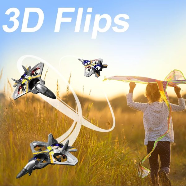 4DRC V17 RC Plane Remote Control Plane 2.4Ghz Foam RC Airplanes Helicopter Quadcopter for Adults Kids,Spinning Drone,Gravity Sensing,Stunt Roll,Cool Light,Gifts for Kids Boys - Image 8