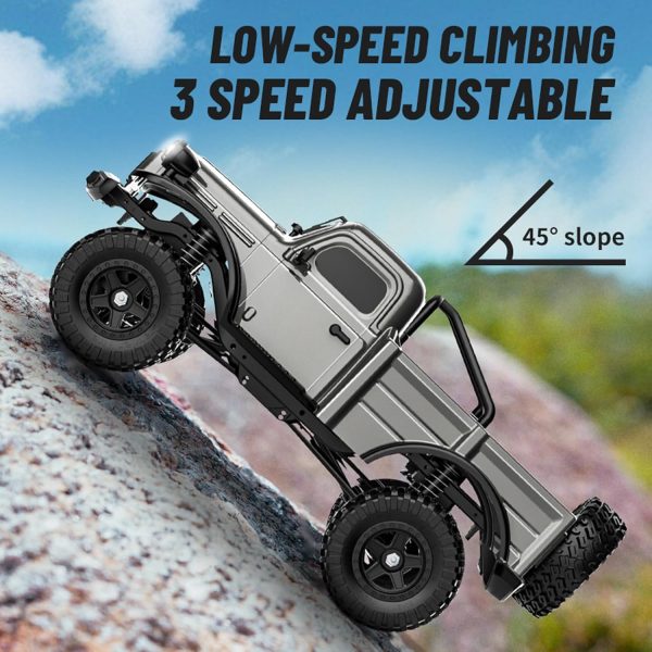 D883 RC Crawler Pickup Trucks, 1:18 Scale Remote Control Car, 2.4GHz 4WD RC Truck, All Terrain Off-Road RC Rock Crawler with LED Lights and Rechargeable Batteries for Adults (Green) - Image 7