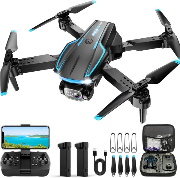 Mini Drone with Camera, 1080P FPV Foldable Drone with Stable Altitude Hold, Gravity Control, Trajectory Flight, 90° Adjustable Lens, One Key Take Off, 2 Batteries, Drones for Adults Kids - Image 2