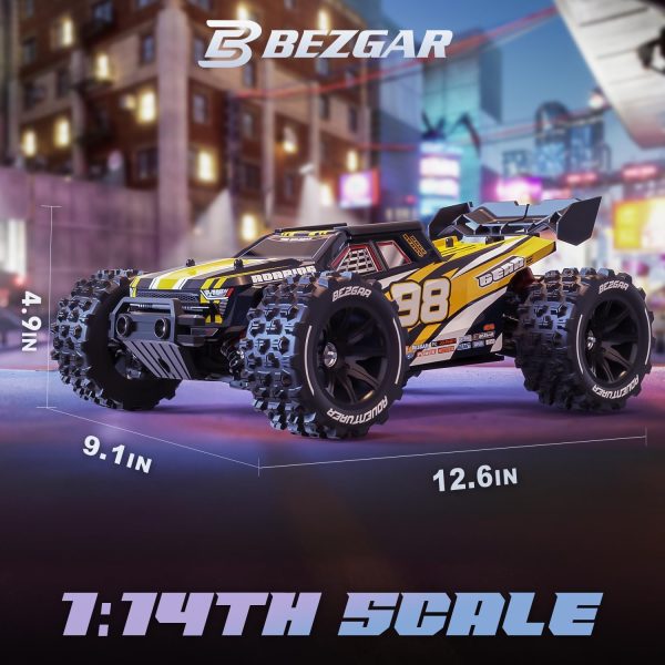 BEZGAR HP141S Fast RC Cars 50MPH - 1:14 Scale Remote Control Cars for Adults, RC Trucks 4x4 Offroad Waterproof, RC Monster Trucks, Hobby Off Road RC Electric Car, Brushless RC Cars for Adults - Image 7