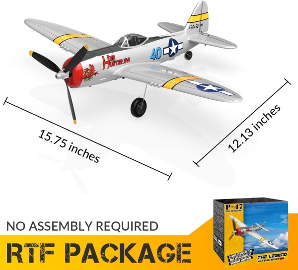 RC Plane 4 Channel Remote Control Airplane Ready to Fly P-47 6-Axis Gyro System One Key Aerobatic Aircraft with 2 Batteries for Beginners Adults Kids - Image 6