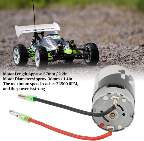 RC Brushless Motor, 550 Brushless Motor 22500 RPM Two Way Bearing 12T Brushless Motor Sensorless Controller for 1/10 Climbing Car Big Bike - Image 5