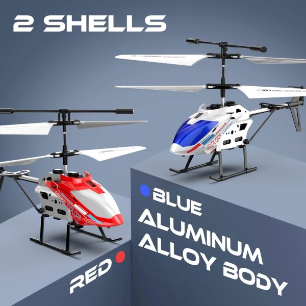 DEERC Remote Control Helicopter, 3.5 CH Altitude Hold RC Helicopters w/Gyro for Beginner, 2 Shells LED Light One Key Take Off/Landing, 2.4GHz Aircraft Indoor Flying Toy for Kids Boys Girls - Image 4